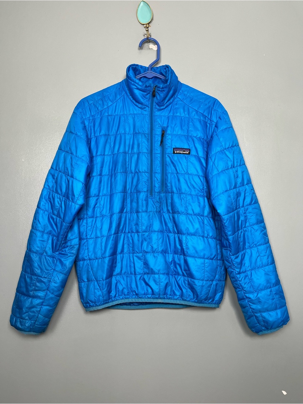 Patagonia Men’s Nano Puff Pullover 1/2 Zip Quilted Jacket Size XS Blue